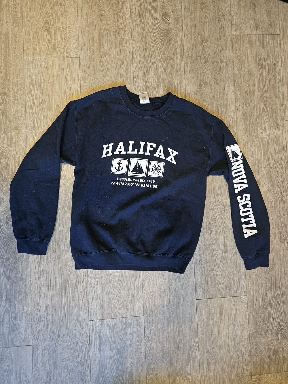 Gildan Navy Halifax Nova Scotia Graphic Crewneck Sweatshirt